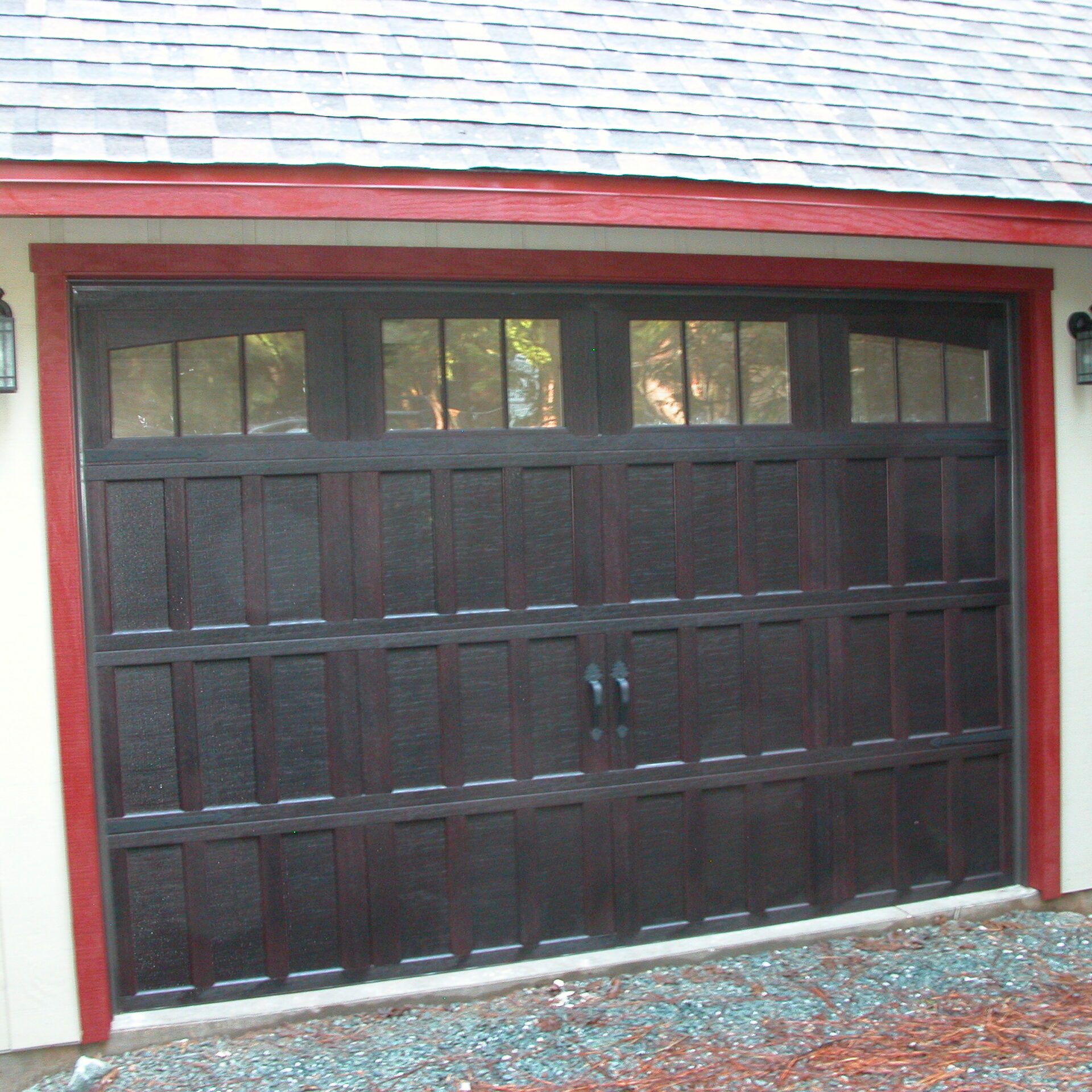 Metal door Wood stain.