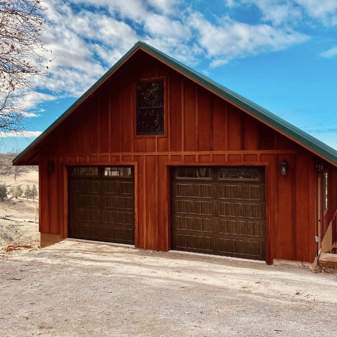 Two door wood grain stain